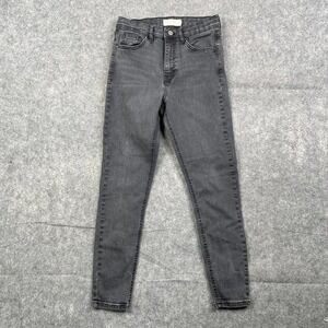 Top Shop Jamie Women's Black Skinny Mid Rise Jeans Size W28 L30